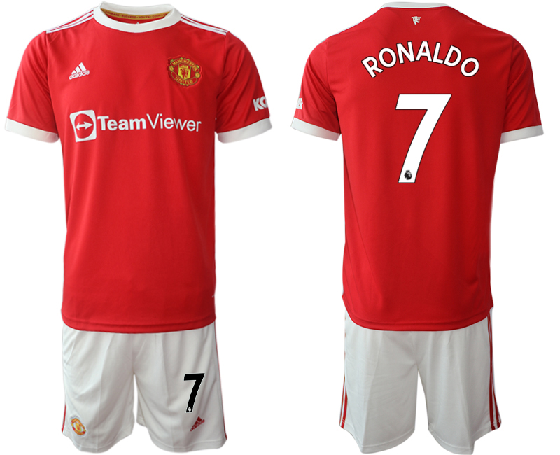 Men 2021-2022 Club Manchester United home red #7 Adidas Soccer Jersey1